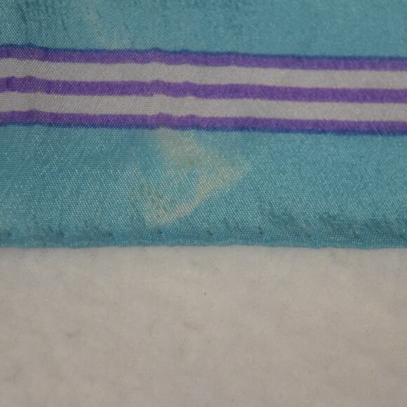 Vtg Evan Picone Designer Scarf Pink Plum Turquoise Strips Semi-Sheer 10"x51.5" - Picture 6 of 8